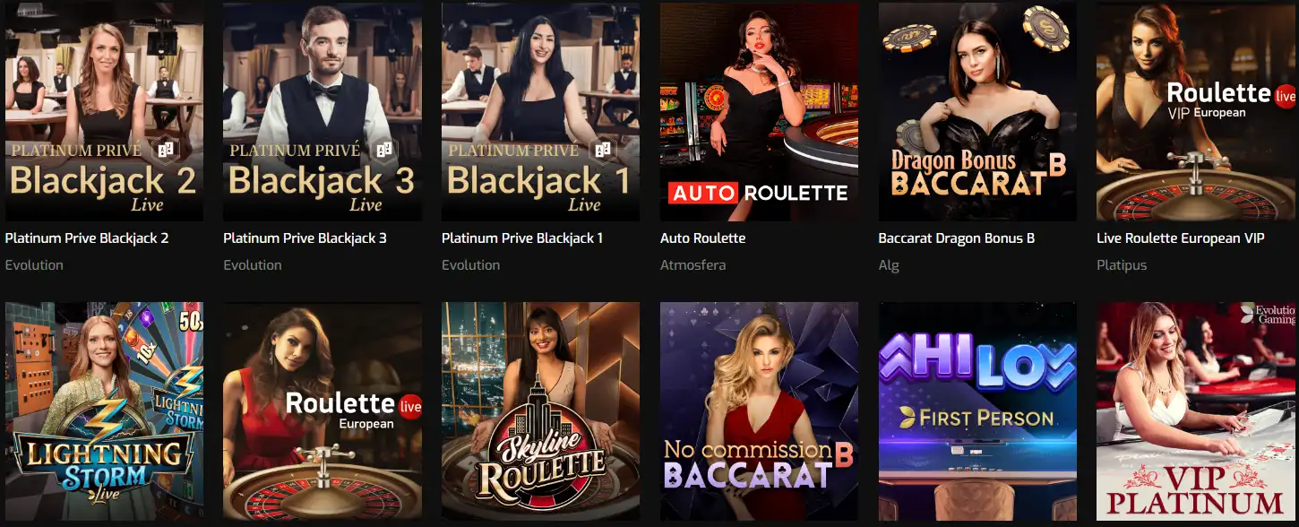 hugo casino live dealer games